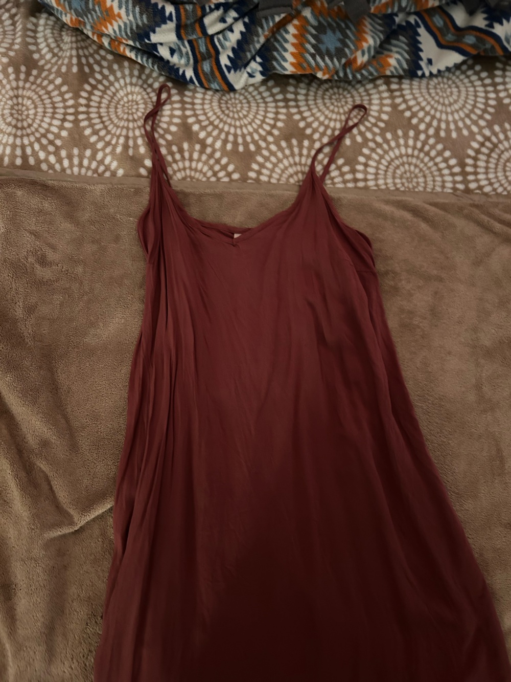Simple Burgundy Sleeveless Dress